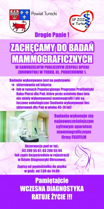Bezpatna mammografia w SP ZOZ w Turku