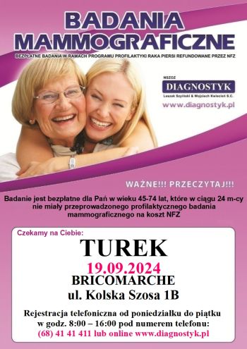 Zapraszamy na bezpatne badania mammograficzne 
