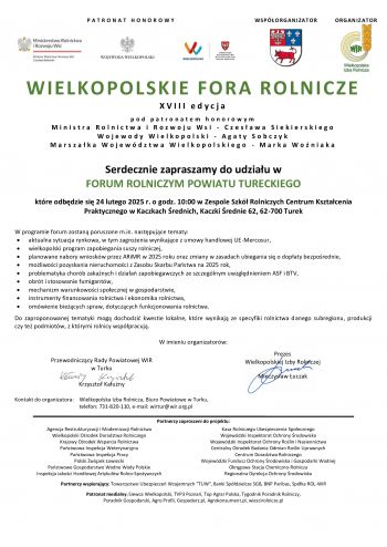 FORUM ROLNICZE POWIATU TURECKIEGO - 24.02.2025