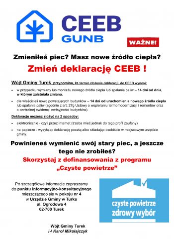 Zmieni�e� piec? Masz nowe �r�d�o ciep�a? Zmie� deklaracj� CEEB!