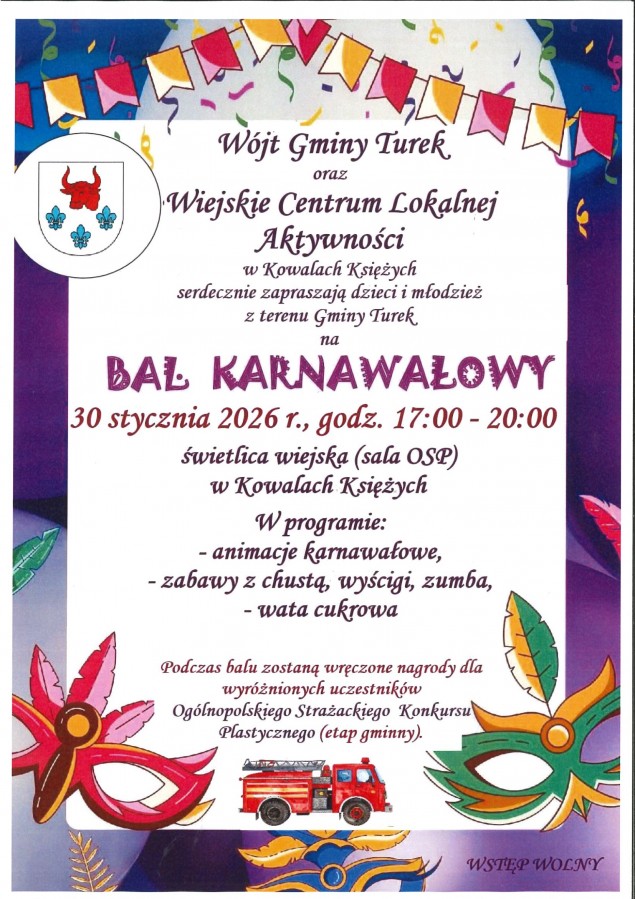 Zapraszamy na bal karnawałowy